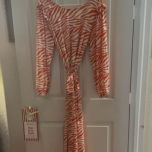 NWT Eloquii Orange & White Striped Maxi Dress (Size = 18)